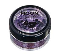 Eco Chunky Glitter de Moon Glitter biodégradable - 100% Cosmétique Bio Glitter pour visage, corps, ongles, cheveux et lèvres - 3g - Lavende