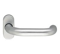 ECO D 116 Poignée de porte (poignée de porte) sur rosace ovale, poignée de porte en aluminium anodisé argenté