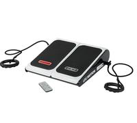 ECO-DE Appareil de Massage Pieds électrique, Masseur, Chaleur, Pour Muscles des Pieds et des Jambes, Vibration, Réchauffe-pieds et Soulagement des Douleurs, 2 Bandes de Résistance, Télécommande