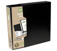 eco-eco A4 50% Recyclé 100 Pocket Couleur Noir Présentation Affichage du Livre et Afficher la Boîte eco067