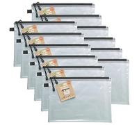eco-eco A4+ 90% Recyclé Double Clair Pocket Transparent Sac Solide avec Noir Zip de Fermeture (Paquet de 12)