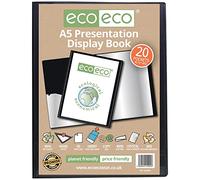 eco-eco A5 50% Recyclé 20 Couleur Noir Pocket Présentation Affichage du Livre eco001