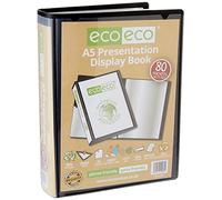 eco-eco A5 50% Recyclé 80 Pocket Couleur Noir Présentation Affichage du Livre eco064