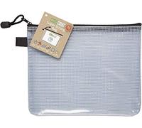 eco-eco A5 95% Recyclé Super Clair Transparent Sac Solide avec Noir Zip de Fermeture (Paquet de 12)