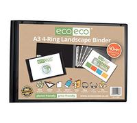 Eco Eco Classeur à anneaux paysage 4D 95% recyclé A3 : la solution écologique ultime pour organiser des œuvres d'art fabriquées avec soin pour une créativité durable