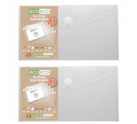 eco-eco DL Lot de 10 pochettes transparentes à bouton-pression 95% recyclé Eco156 x 2