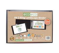 eco-eco Ec0146 Classeur de présentation A4 95% recyclé Dos 22 mm 2 anneaux Noir