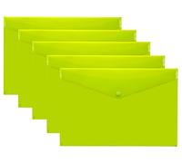 eco-eco Eco075GREEN Lot de 5 pochettes transparentes avec bouton-pression Format A5 50% recyclé Vert