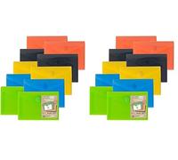 eco-eco eco077x2 Lot de 20 Chemises en Plastique 50% recyclées Couleurs assorties Vert/Noir/Bleu/Jaune/Orange A7