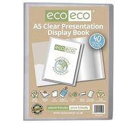 eco-eco Eco128 Porte-vues transparent avec 40 pochettes en plastique Format A5 50% recyclé
