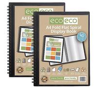 eco-eco Eco134x2 Lot de 2 protège-documents A4 50% recyclés 40 pochettes à spirales