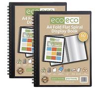 eco-eco Eco135x2 Lot de 2 protège-documents A4 50% recyclés 60 pochettes à spirales