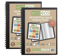 eco-eco Eco136x2 Lot de 2 protège-documents A5 50% recyclés avec 20 pochettes à spirales