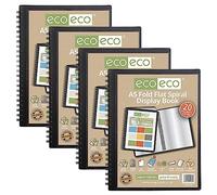 eco-eco Eco136x4 Lot de 4 protège-documents A5 50% recyclés 20 pochettes à spirales