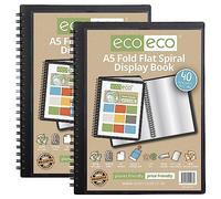 eco-eco Eco137x2 Lot de 2 protège-documents A5 50% recyclés 40 pochettes à spirales