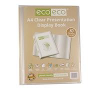 eco-eco Eco151 Porte-vues transparent avec 80 pochettes en plastique Format A4 50% recyclé