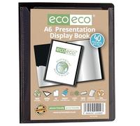 eco-eco Eco200 Porte-vues format A6 50% recyclé 40 pochettes en plastique Noir