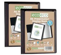 eco-eco Eco200x2 Lot de 2 porte-vues A6 50% recyclé 40 pochettes en plastique Noir