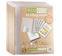 eco-eco Eco202x6 Lot de 6 classeurs à anneaux transparents A3 95% recyclés 4D Dos 40 mm