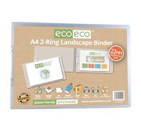 eco-eco Eco204 Classeur de présentation A4 95% recyclé Tranche 22 mm 2 anneaux Transparent