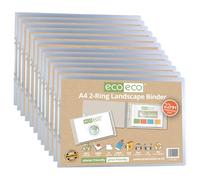 eco-eco Eco204x12 Lot de 12 classeurs transparents A4 95% recyclés Dos 22 mm 2 anneaux paysage