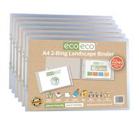 eco-eco Eco204x6 Lot de 6 classeurs transparents A4 95% recyclés Dos 22 mm 2 anneaux