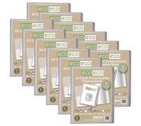 eco-eco Lot de 12 porte-vues transparents à 10 pochettes Format A5 50% recyclé avec pochettes en plastique Eco126 x 12