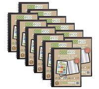 eco-eco Lot de 12 protège-documents A5 50% recyclés à 20 pochettes à spirales - Eco136 x 12