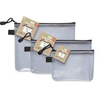 eco-eco Lot de 3 sacs ultra résistants en maille imperméable, renforcé, noir avec fermeture éclair ecoBundle36_37_38,230 mm x 125 mm