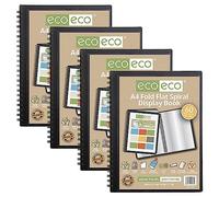 eco-eco Lot de 4 protège-documents à spirales 50% recyclés A4 60 pochettes pliées à plat Eco135 x 4