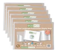 eco-eco Lot de 6 porte-vues A5 50% recyclés avec 20 pochettes en plastique - Format paysage transparent - Eco174 x 6