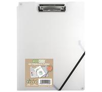 eco-eco Porte-bloc A4 50% recyclé transparent avec poche de rangement intérieure et arrière, porte-stylo eco069CL