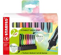 Eco-Friendly Highlighter - STABILO GREEN BOSS Pastel - Deskset of 8 - Assorted C