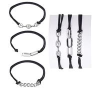 Eco-Fused 3x bracelet élastiques pour cheveux - Queues de cheval décoratives élastiques - À porter à la mode sur les attaches de poignet - Pour hommes, femmes, filles, adolescents
