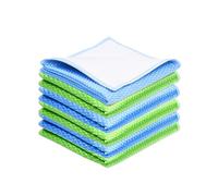 Eco-Fused Chiffons de Nettoyage Double Face Lot de 6-8 x 8 Pouces - Chiffons de Nettoyage en écailles de Poisson et en suède pour l'acier Inoxydable, Les fenêtres, Les miroirs, Les Smartphones