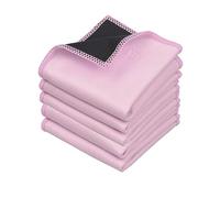 Eco-Fused Chiffons de Nettoyage en Microfibre à Double Face - Lot de 5-6,6 x 6,2 Pouces - Chiffon en Microfibre et Suède pour Smartphones, Écrans, Lentilles d'Appareil Photo (Rose)