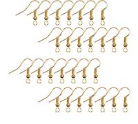 Eco-Fused Crochets de boucle d'oreille 18mm - 200 pcs - Fils d'oreille sans nickel de type bobine et boule - Or - Acier plaqué hypoallergénique - Idéal pour la fabrication de bijoux