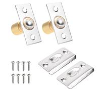 Eco-Fused Loquet de porte réglable - Roulement à billes en nickel brossé avec ressort - Compatible avec la plupart des portes - placards, cuisine, portes françaises, armoires.