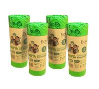 Eco Green Living Sacs Poubelles sans Plastique, Conçus pour se Décomposer Naturellement, Poubelles Solides et Étanches, 10 litres, 18 Sacs, Paquet de 4