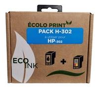 ECO-Ink Kit Recharge HP 302 (noir et couleurs) - 123CONSOMMABLES
