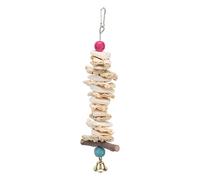Eco - Jouet de Mastication Amicale pour Les perroquets | Jouet à Oiseaux Suspendu avec Cloche pour Les Gris/perruches africains | Supplément au Calcium et enrichissement en Cage (25CM)