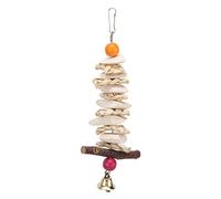 Eco - Jouet de Mastication Amicale pour Les perroquets | Jouet à Oiseaux Suspendu avec Cloche pour Les Gris/perruches africains | Supplément au Calcium et enrichissement en Cage (20CM)