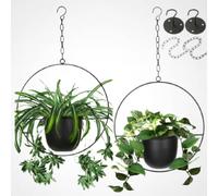 Eco Joy Shineloha Jardinières suspendues, Fer, Noir