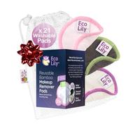 Eco Lily® 21 Tampons démaquillants réutilisables Tampons lavables en coton et bambou pour le démaquillage du visage et des yeux avec pochette de lavage OFFERTE