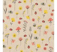 Eco Line Lot de 20 serviettes durables en papier 100 % recyclé, motif de coccinelles et abeilles, fleurs, animaux, printemps, été, décoration de table 33 x 33 cm
