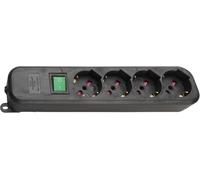 , Eco-Line Multi Socket With 4-Seater Switch Black Without Cable