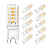 Eco.Luma G9 LED Ampoule 5W Équivalent 30W 40W Halogène Blanc Chaud 3000K AC220-240V, Non-Dimmable Pas de Scintillement Ampoule LED G9 Lampe, 360° Angle de Faisceau, Lot de 10