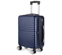 Eco-Lux Essentials Valise de cabine rigide en ABS de 55 cm avec 4 roues rotatives, étui de voyage léger avec serrure approuvée par la TSA, s'adapte à la plupart des compartiments aériens, bleu