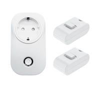 ECO-NEWLEAF Kinetic Lot de 2 prises télécommandées sans fil 13 A avec télécommande auto-alimentée pour appareils ménagers avec portée de 30 m