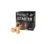 ECO-PAL Lot de 50 allume-feu écologiques, en laine de bois bio, pour différents types de foyers, longue durée de combustion, sans odeur